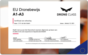 Certificaat EU Dronebewijs A1-A3